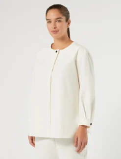 Camicia in tela di cotone - AVORIO