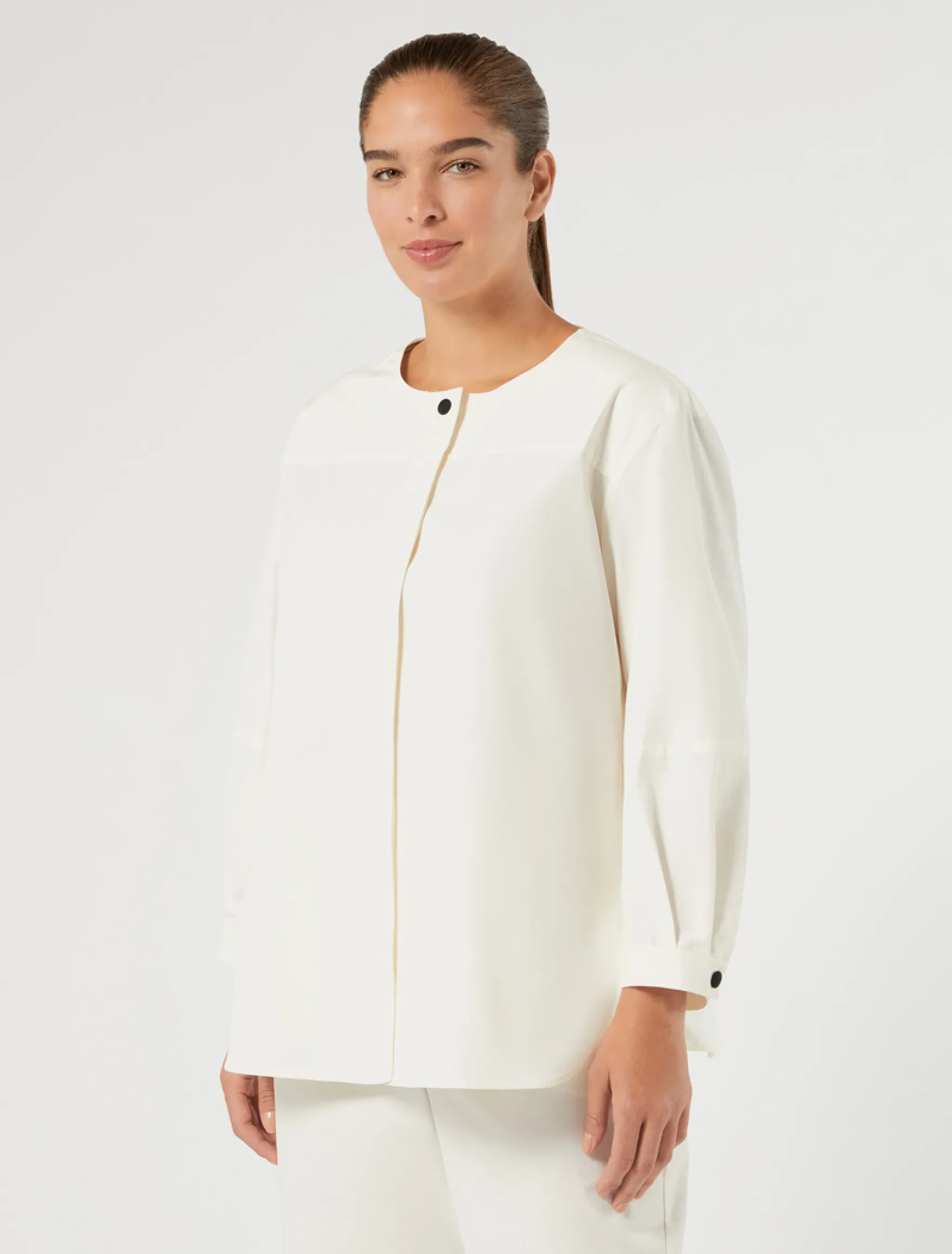 Camicia in tela di cotone - AVORIO