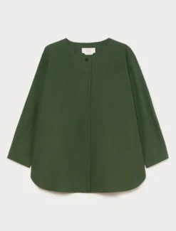 Camicia in tela di cotone - VERDE SCURO