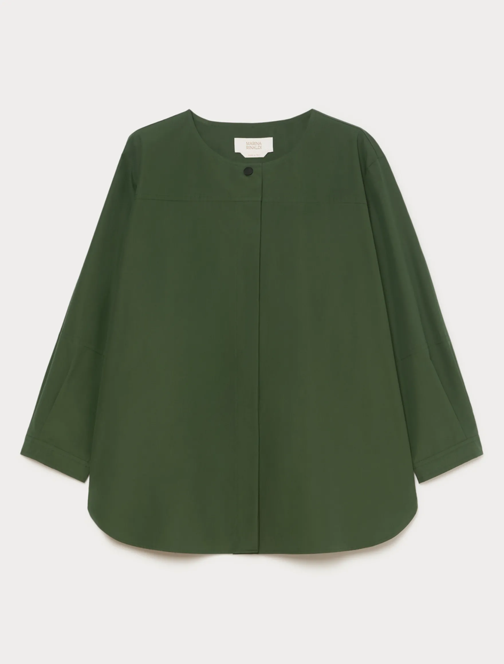 Camicia in tela di cotone - VERDE SCURO