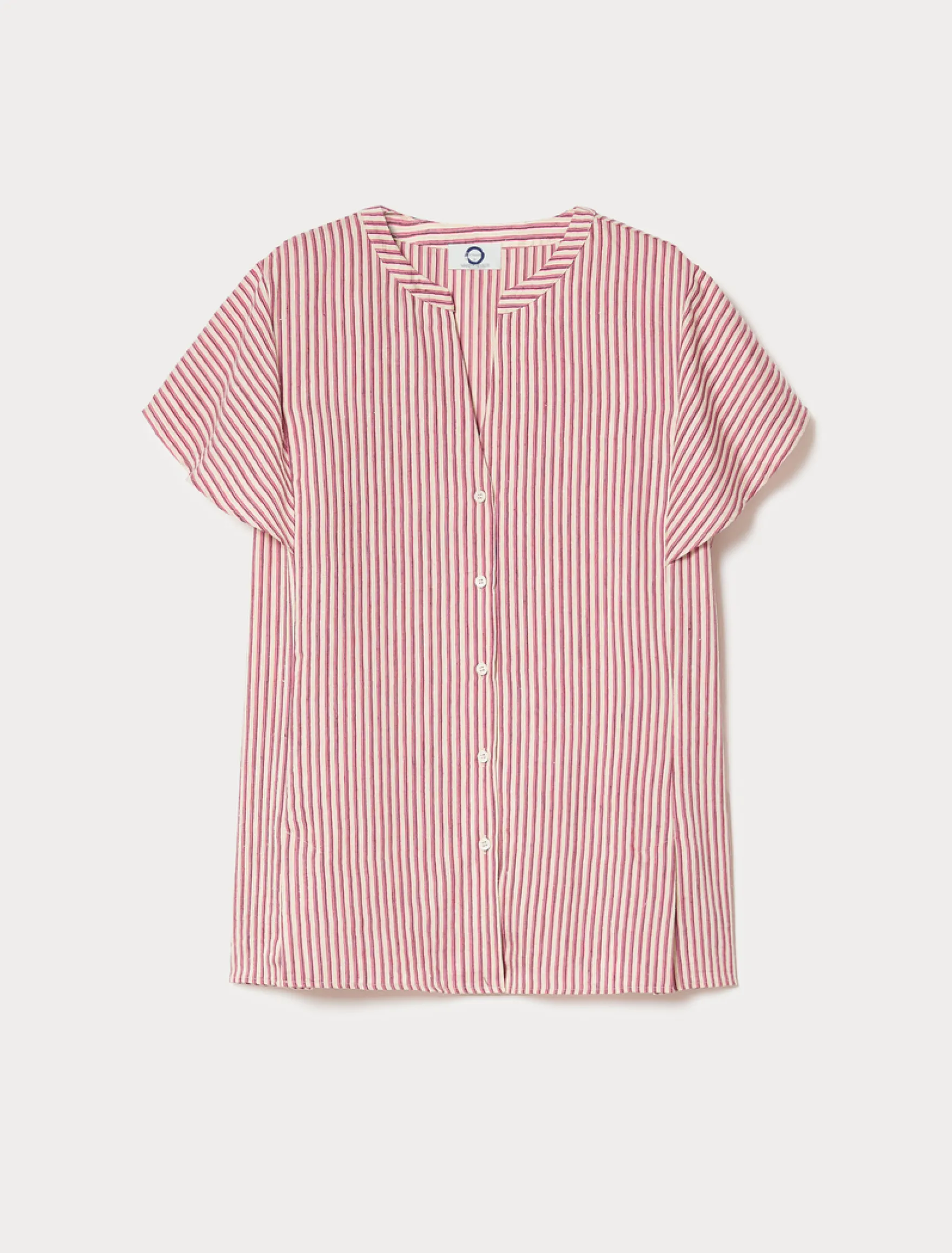 Camicia in tela di lino e seta - BEIGE ROSA
