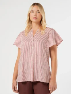 Camicia in tela di lino e seta - BEIGE ROSA