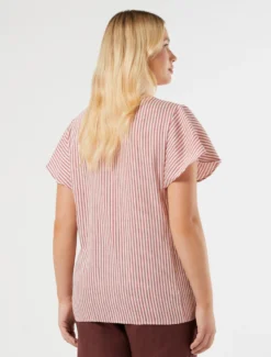 Camicia in tela di lino e seta - BEIGE ROSA