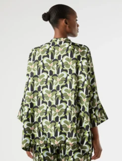 Camicia in twill di seta - VERDE OLIVA