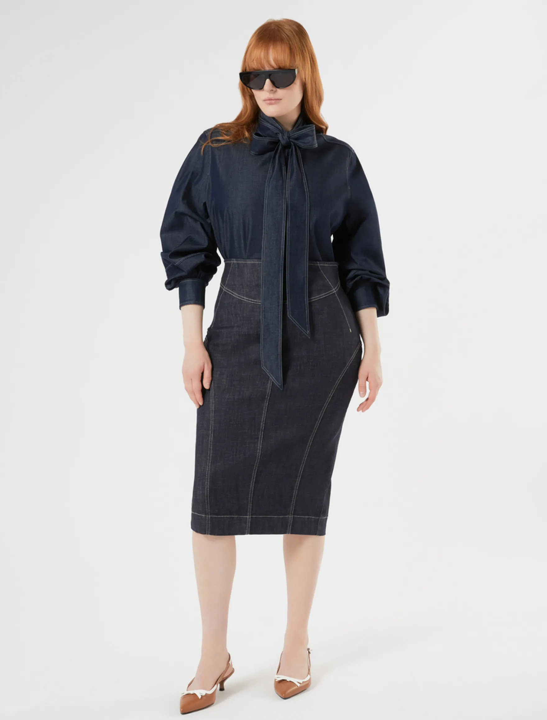 Camicia in twill tencel - BLU