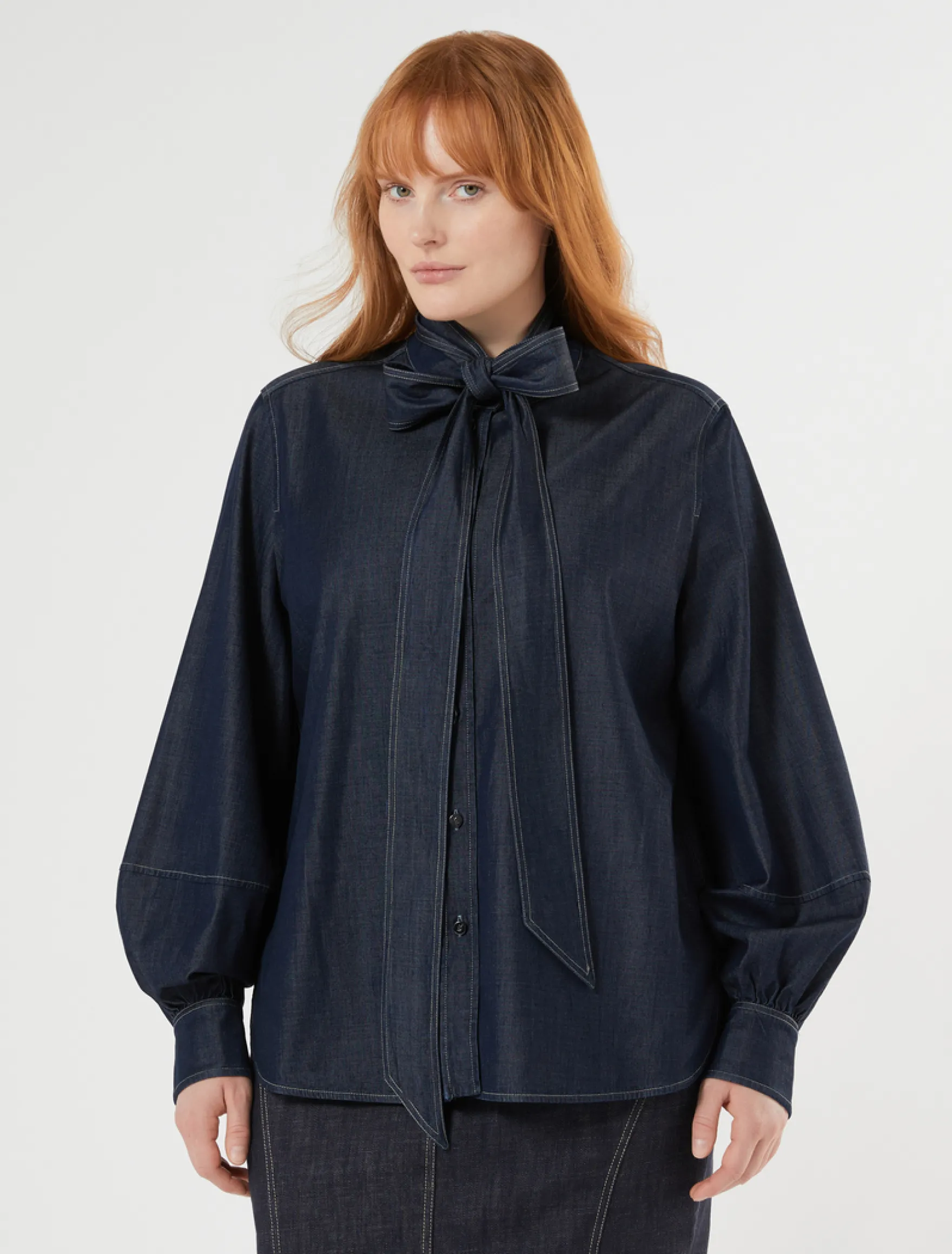 Camicia in twill tencel - BLU