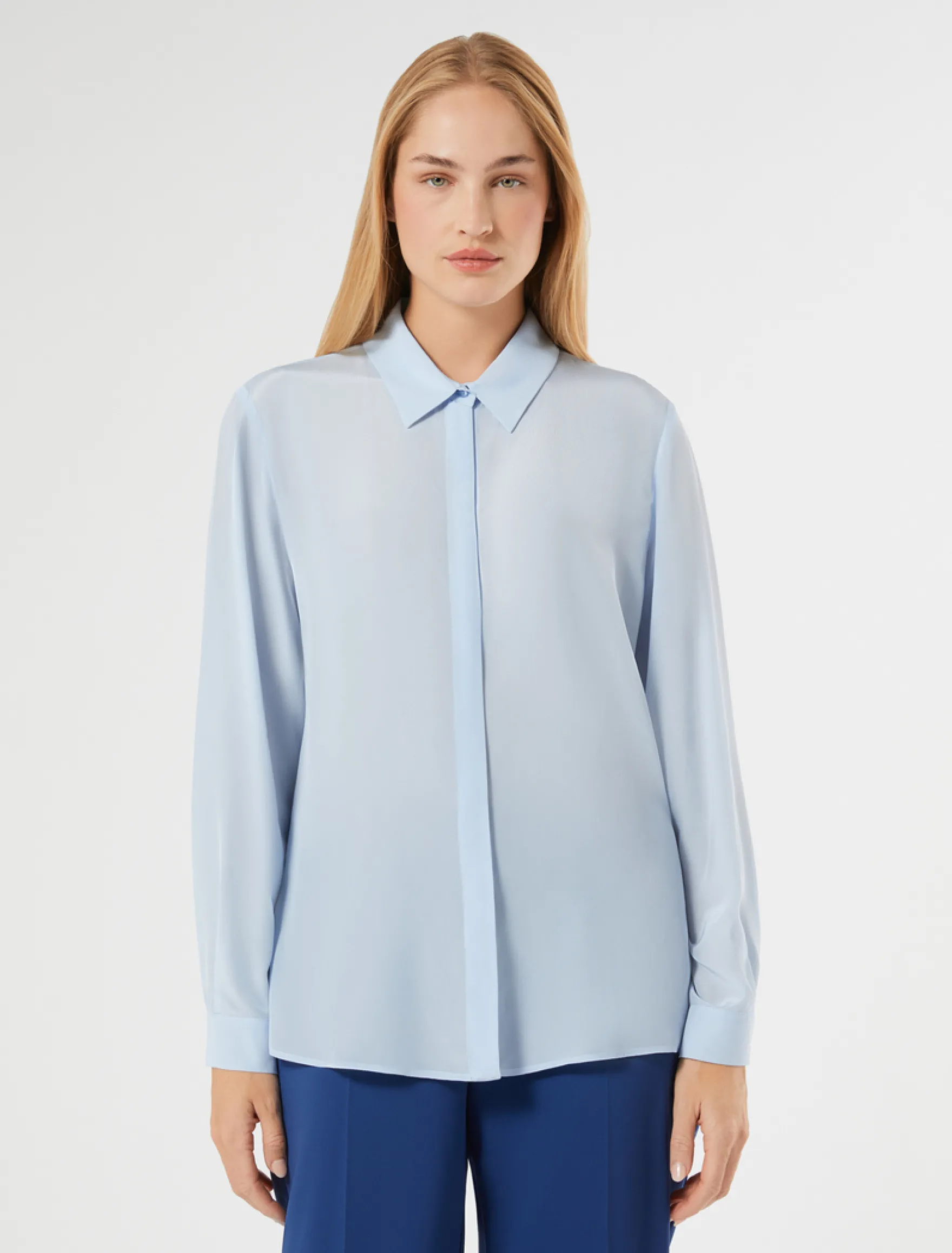 Camicia in viscosa - AZZURRO