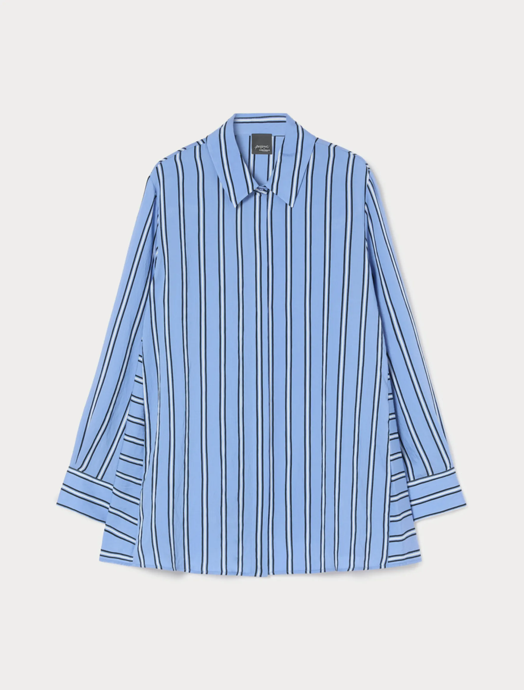 Camicia in viscosa tinto filo - AZZURRO