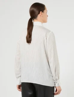 Camicia in viscosa tinto filo - BIANCO