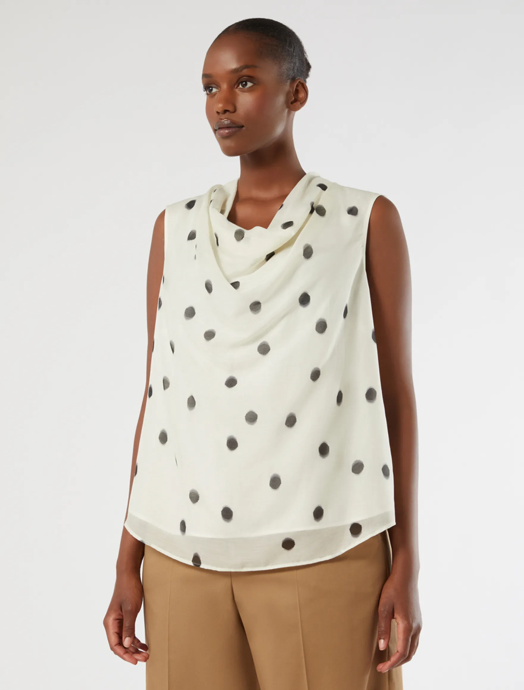 Camicia in voile di cotone e seta - BIANCO
