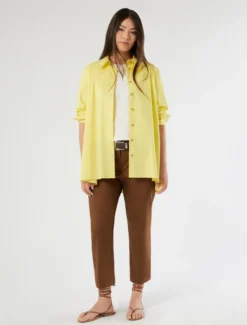 Camicia over in popeline di cotone - GIALLO CHIARO
