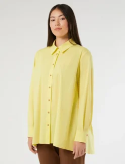 Camicia over in popeline di cotone - GIALLO CHIARO