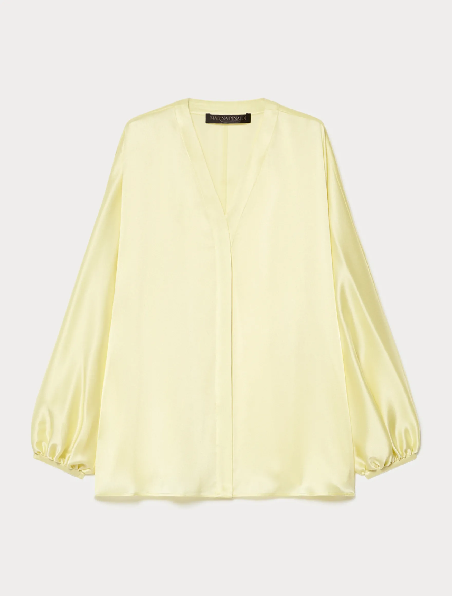 Camicia over in satin - GIALLO CHIARO