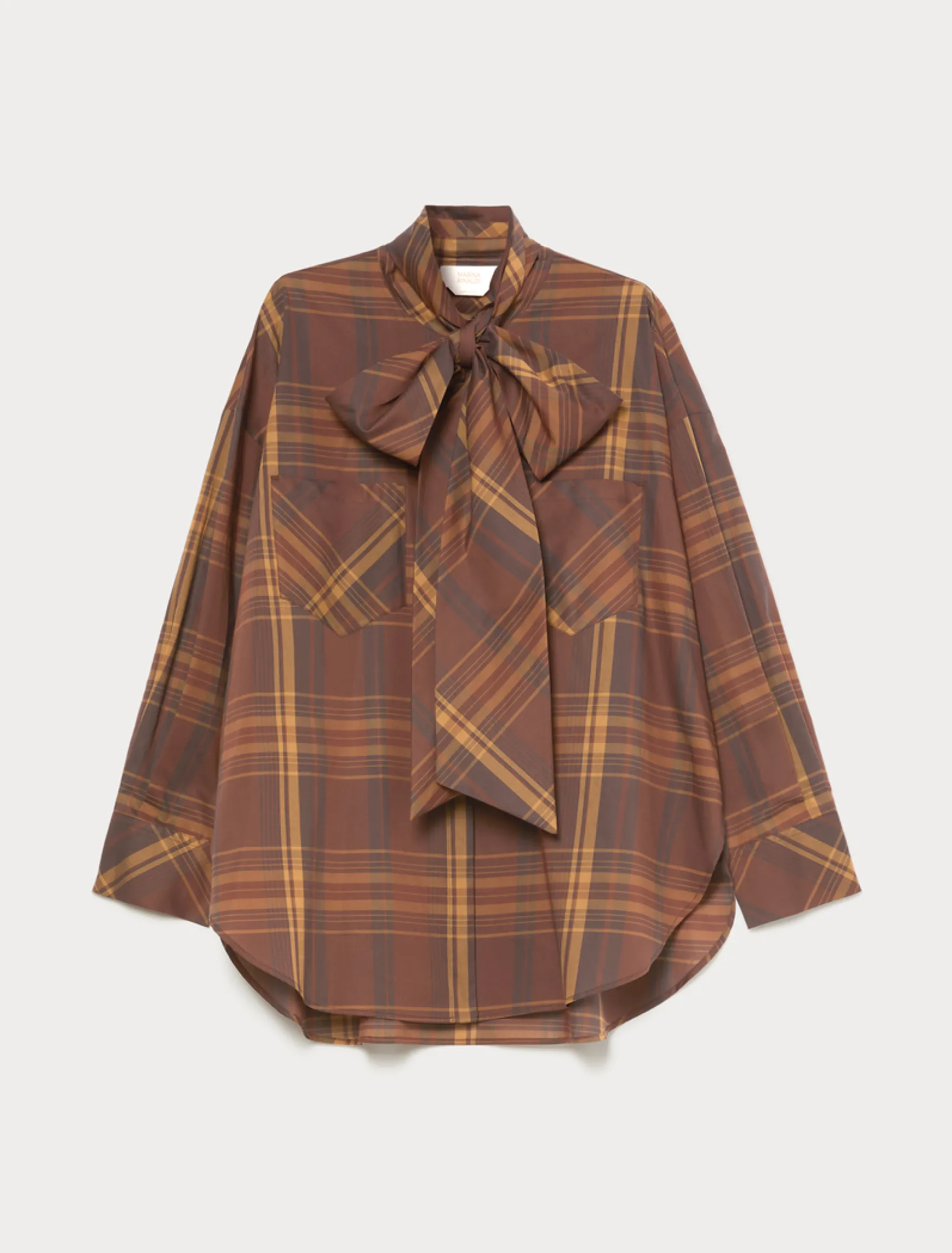 Camicia over in tela di cotone check - BISCOTTO