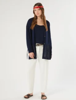 Canotta e cardigan in cordonetto - BLU NOTTE
