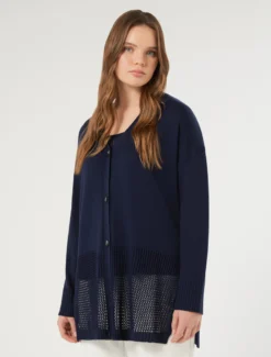 Canotta e cardigan in cordonetto - BLU NOTTE
