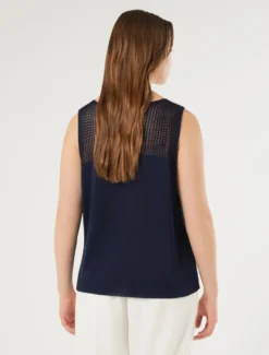 Canotta e cardigan in cordonetto - BLU NOTTE