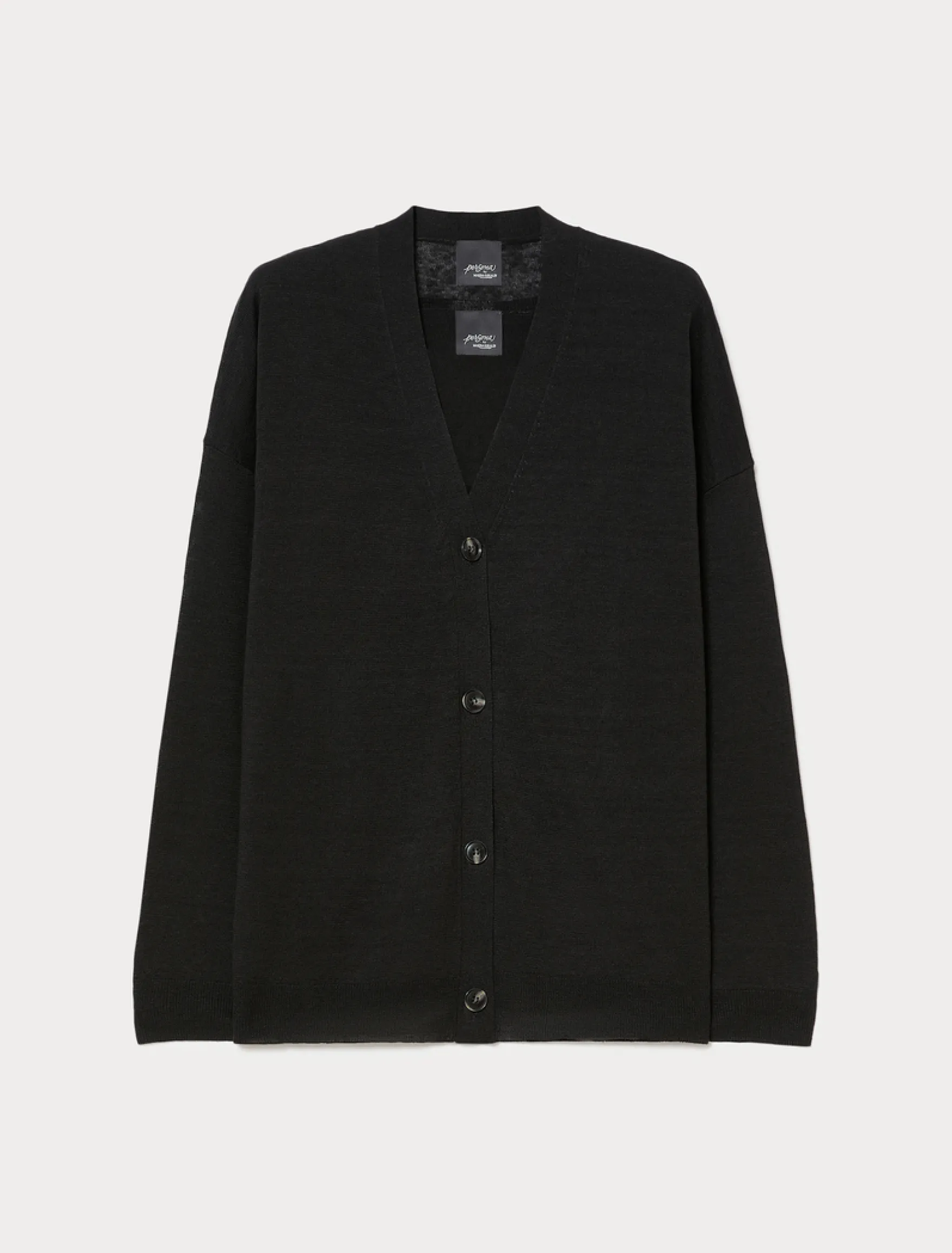 Canotta e cardigan in lino e cotone - NERO