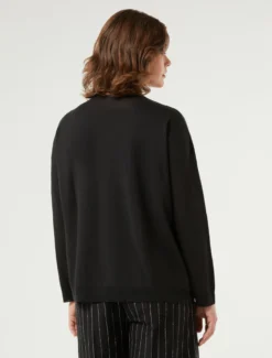 Canotta e cardigan in lino e cotone - NERO