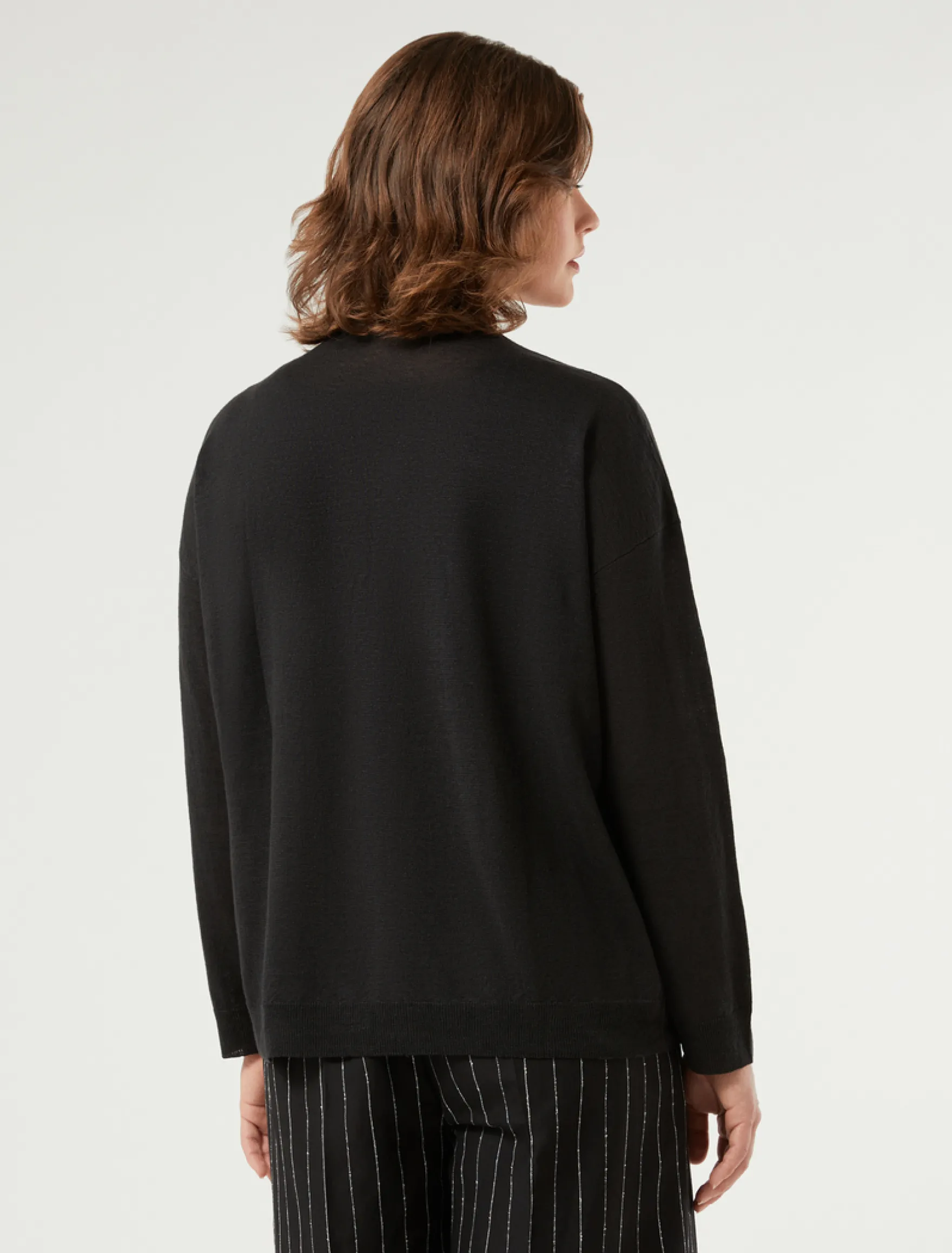 Canotta e cardigan in lino e cotone - NERO
