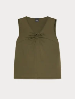 Canotta in jersey interlock - VERDE KAKI