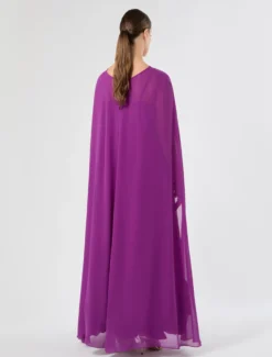Cappa coprispalle in georgette - FUXIA VIOLA