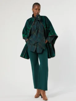 Cappa in double di lana e nylon - VERDE BOSCO