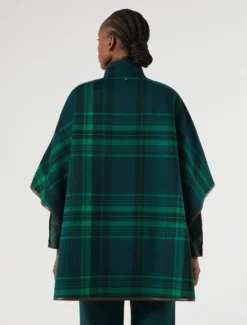 Cappa in double di lana e nylon - VERDE BOSCO