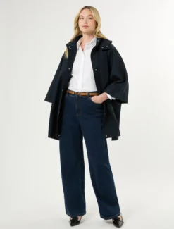 Cappa in twill antigoccia - BLU MARINO