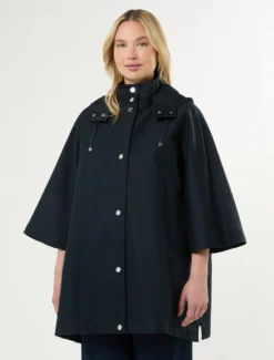Cappa in twill antigoccia - BLU MARINO