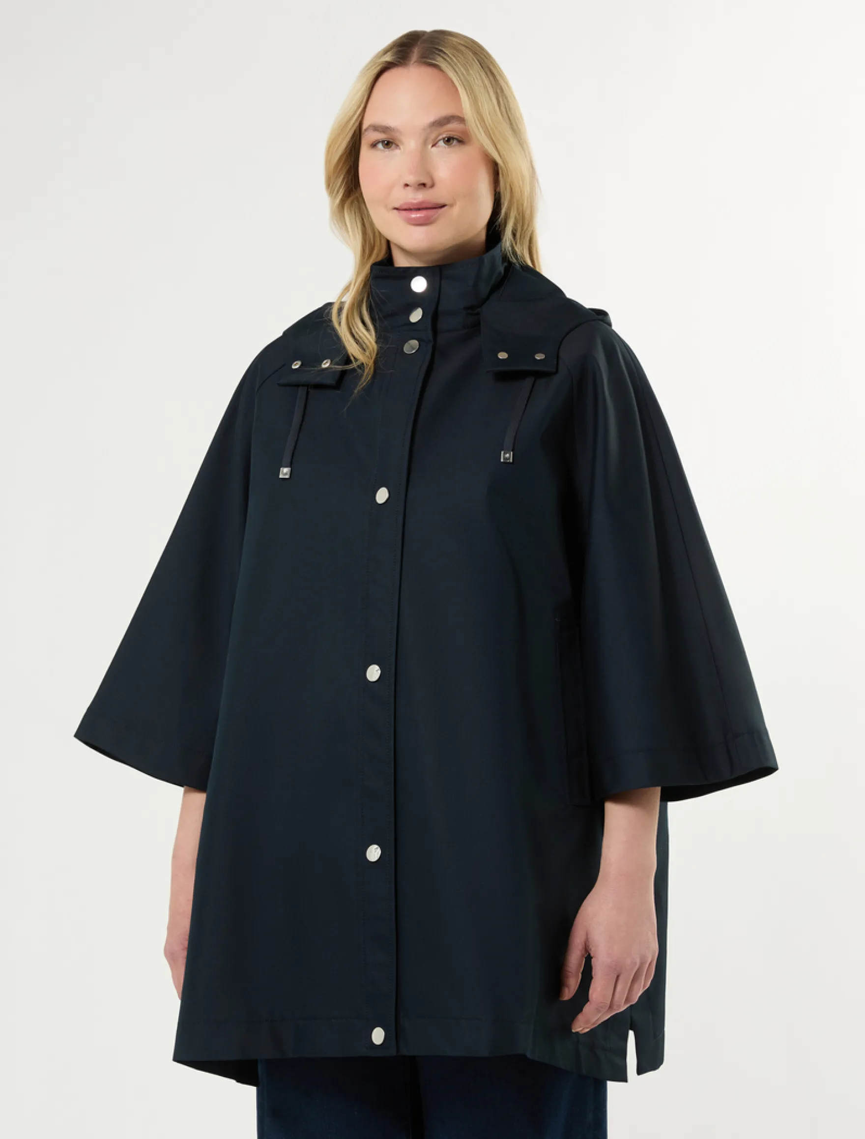Cappa in twill antigoccia - BLU MARINO