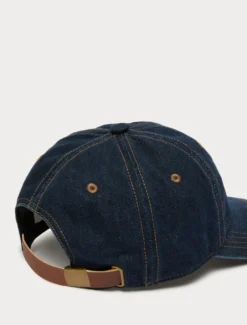 Cappello da baseball in denim - BLU