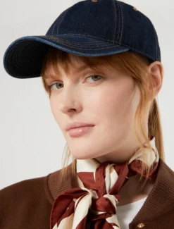 Cappello da baseball in denim - BLU