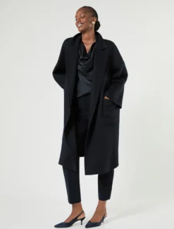 Cappotto in double di cachemire - BLU MARINO
