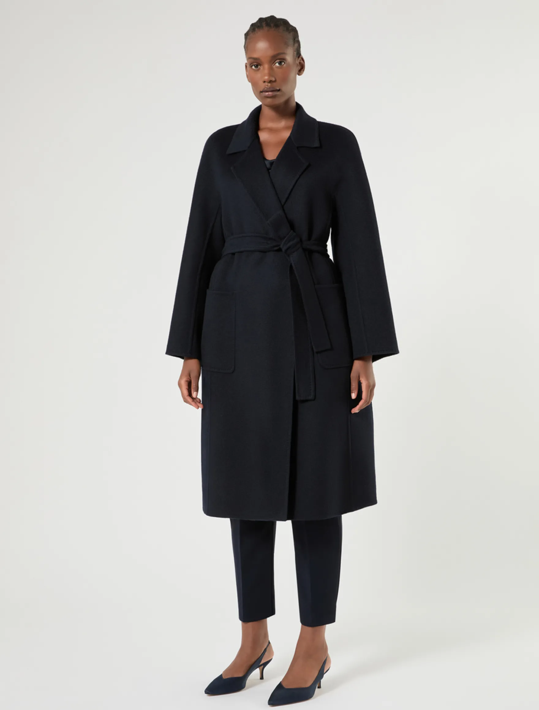 Cappotto in double di cachemire - BLU MARINO