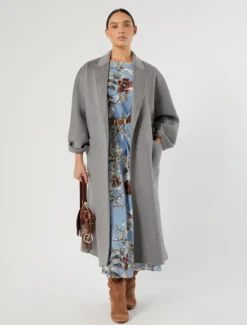 Cappotto in double di cachemire - GRIGIO CHIARO