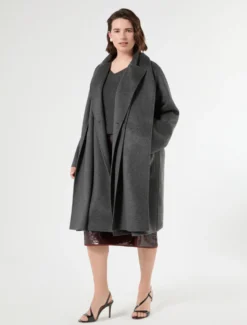 Cappotto in double di lana - ANTRACITE
