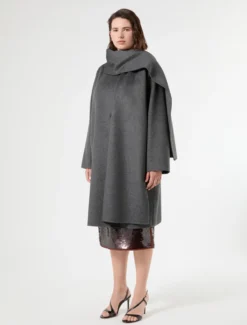 Cappotto in double di lana - ANTRACITE