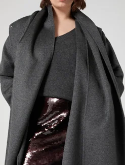 Cappotto in double di lana - ANTRACITE