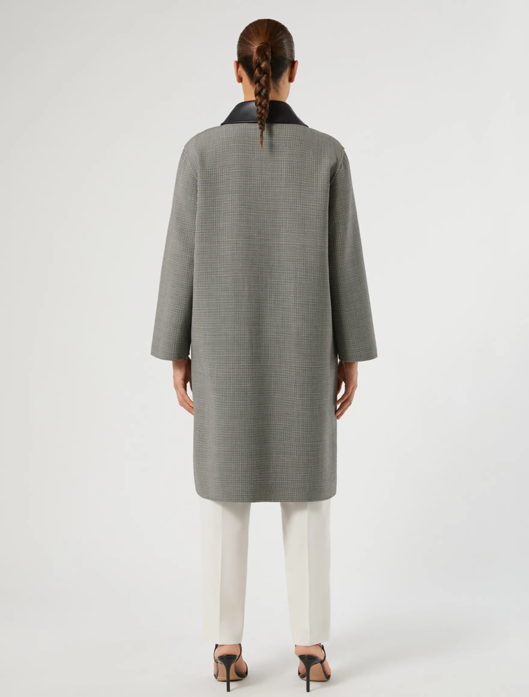 Cappotto in double di lana - BIANCO NERO