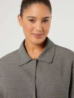 Cappotto in double di lana - BIANCO NERO
