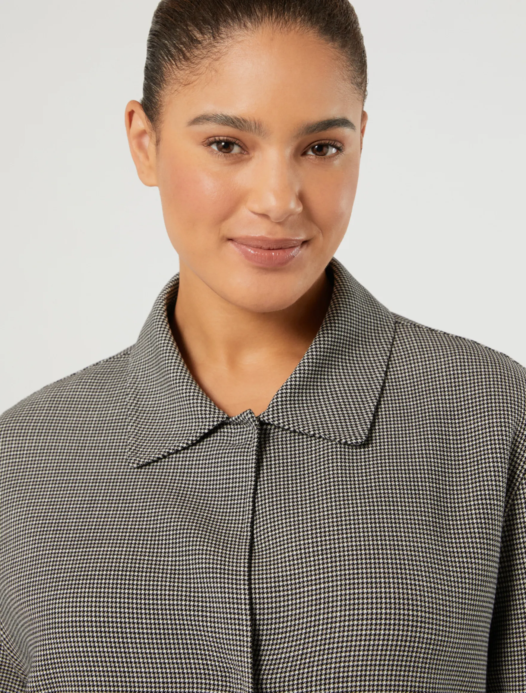 Cappotto in double di lana - BIANCO NERO