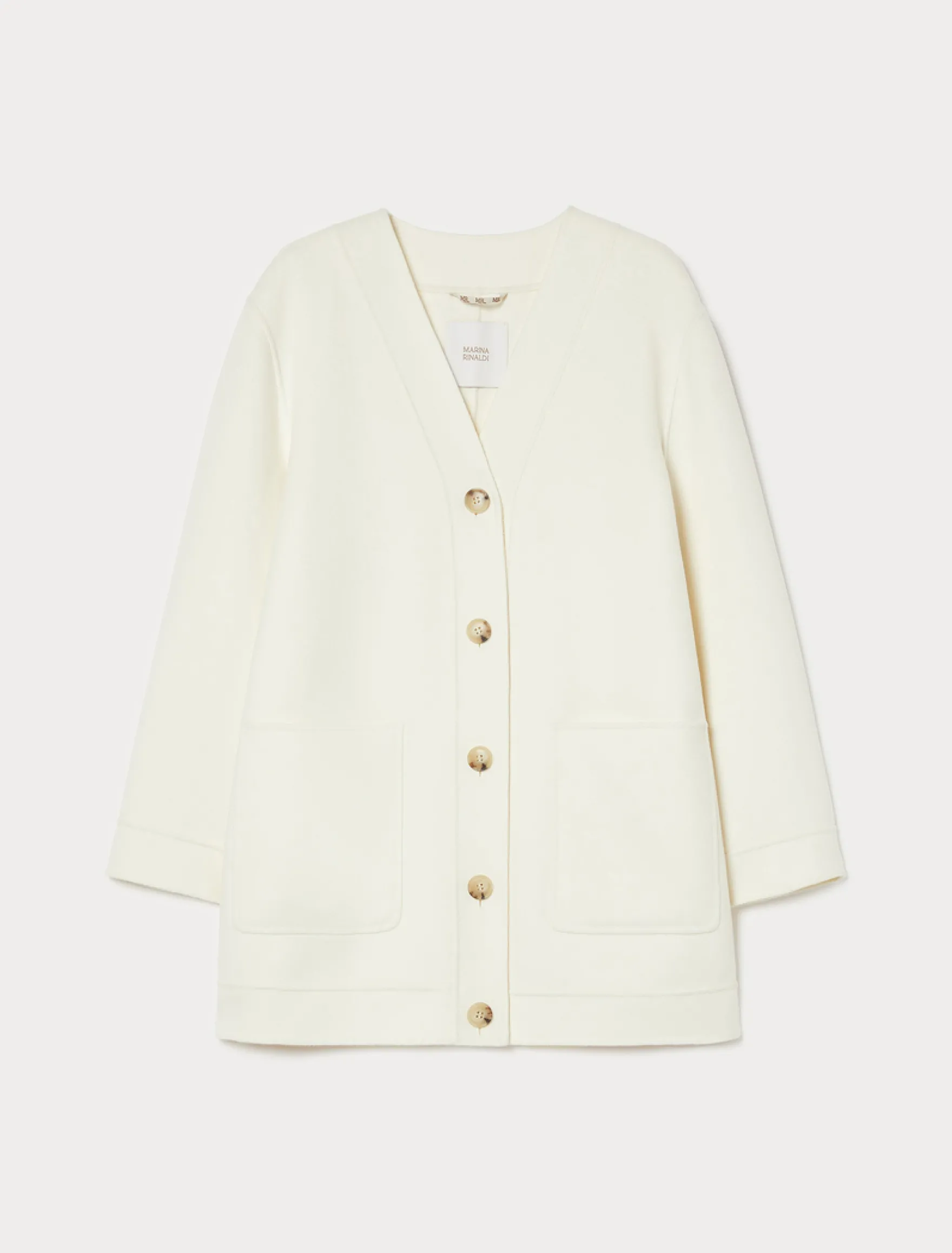 Cappotto in double di lana e cachemire - AVORIO