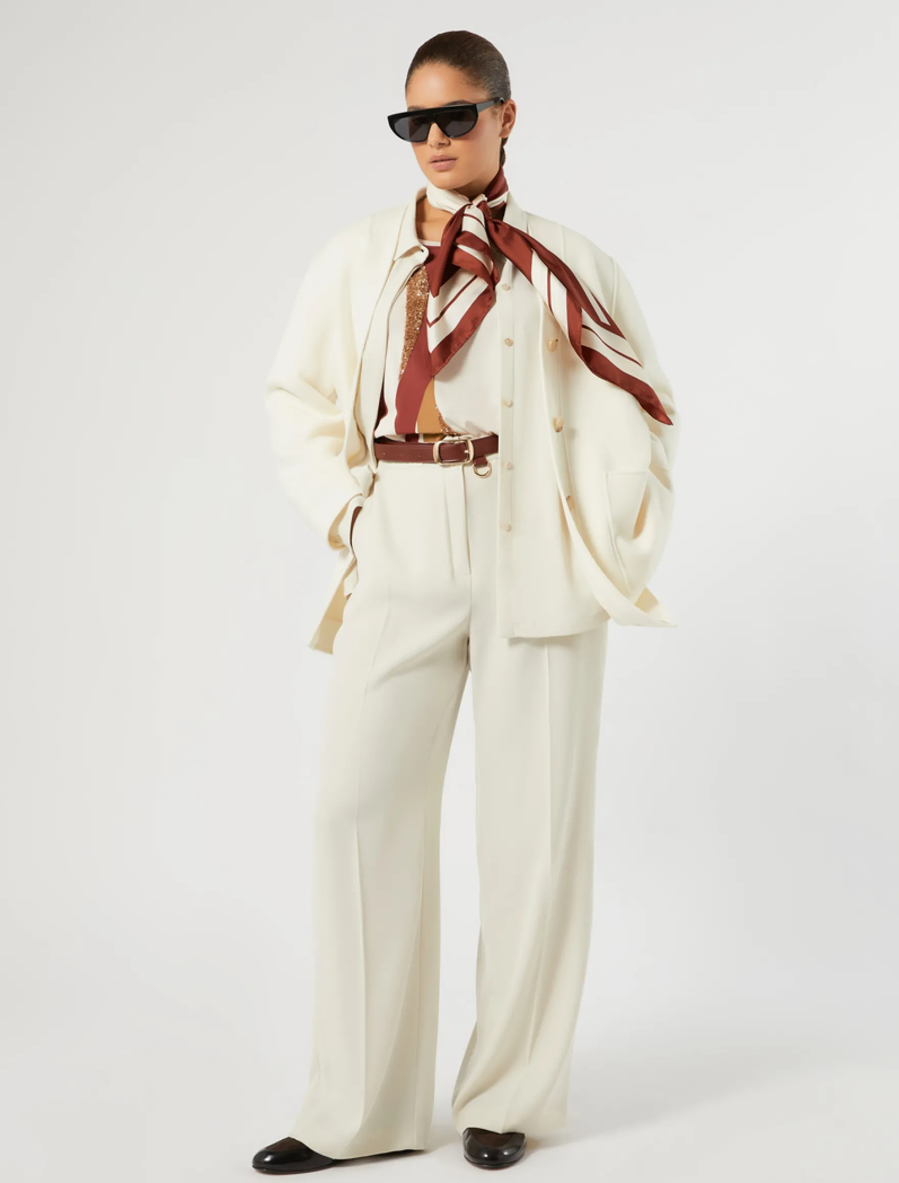 Cappotto in double di lana e cachemire - AVORIO
