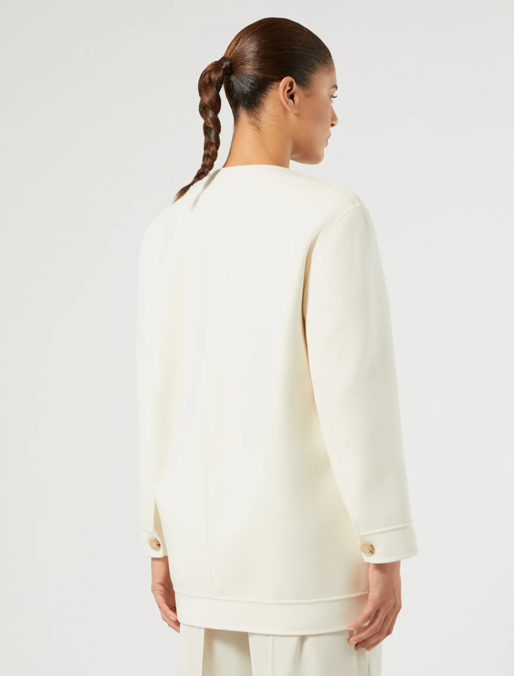 Cappotto in double di lana e cachemire - AVORIO