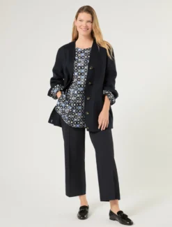 Cappotto in double di lana e cachemire - BLU NOTTE
