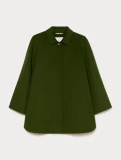 Cappotto in double di lana e cachemire - VERDE SCURO