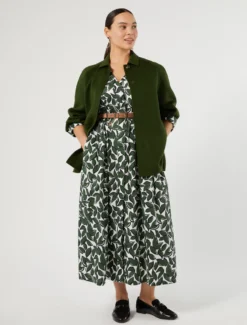 Cappotto in double di lana e cachemire - VERDE SCURO