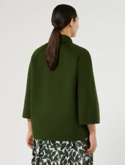 Cappotto in double di lana e cachemire - VERDE SCURO
