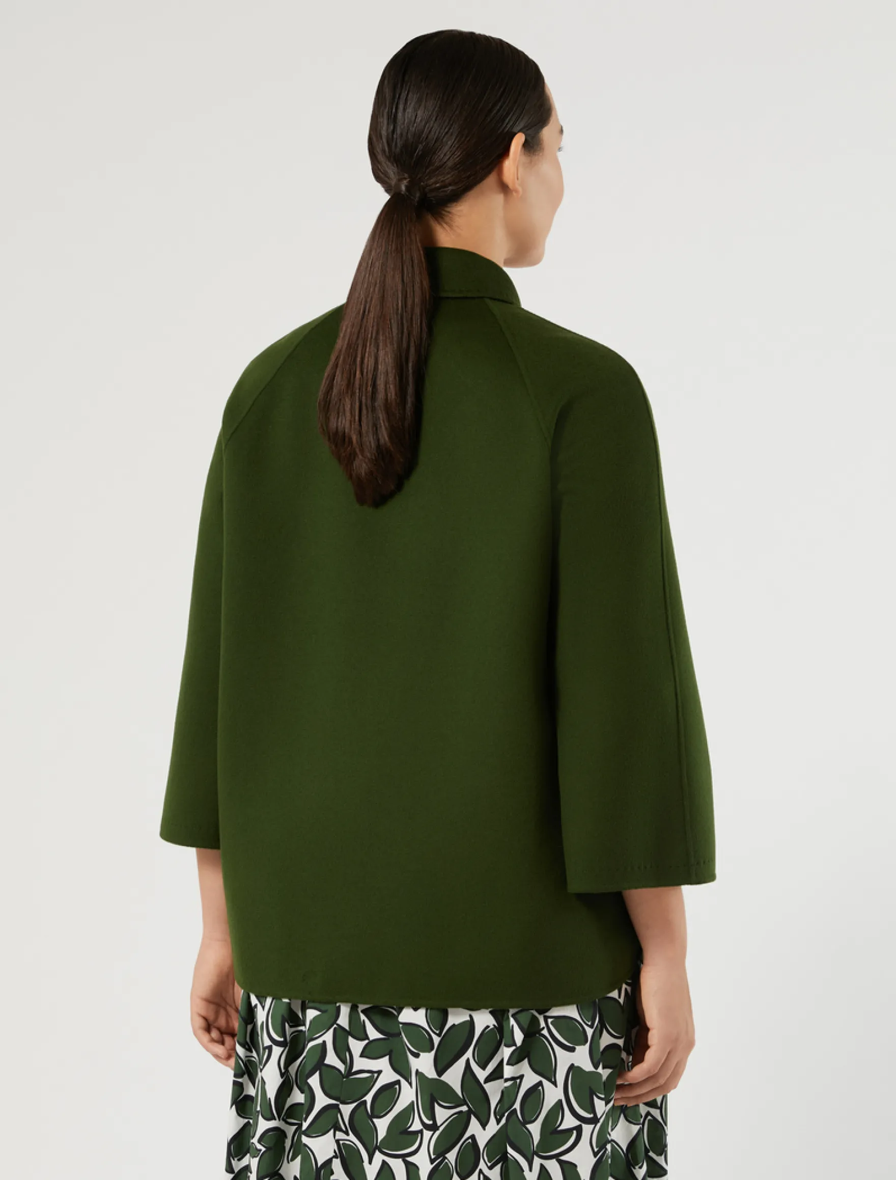 Cappotto in double di lana e cachemire - VERDE SCURO